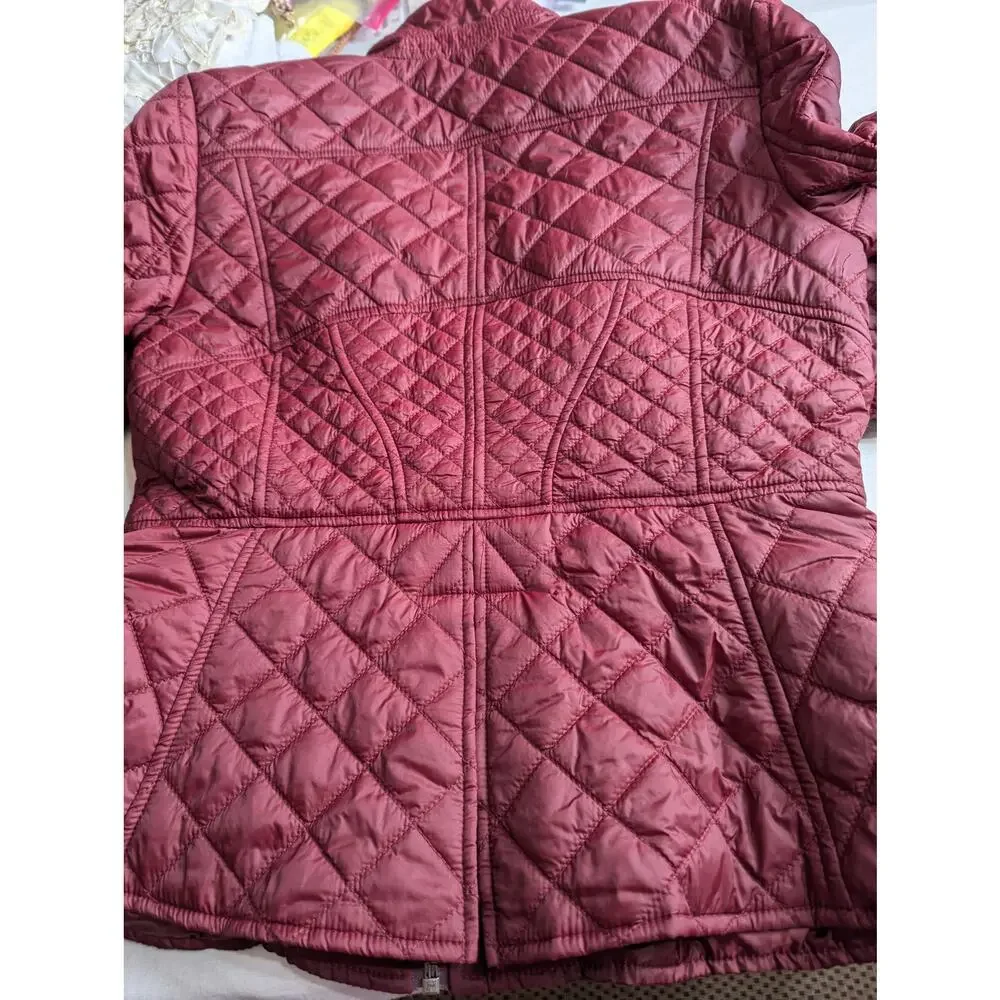 Vtge Cache Wmns M quilted jacket wine Y2K B38